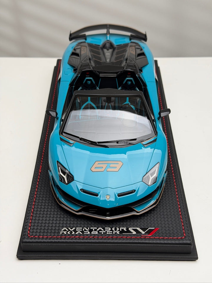 Lamborghini Aventador SVJ Roadster (Blue #63) [MR Collection] 1/18 scale