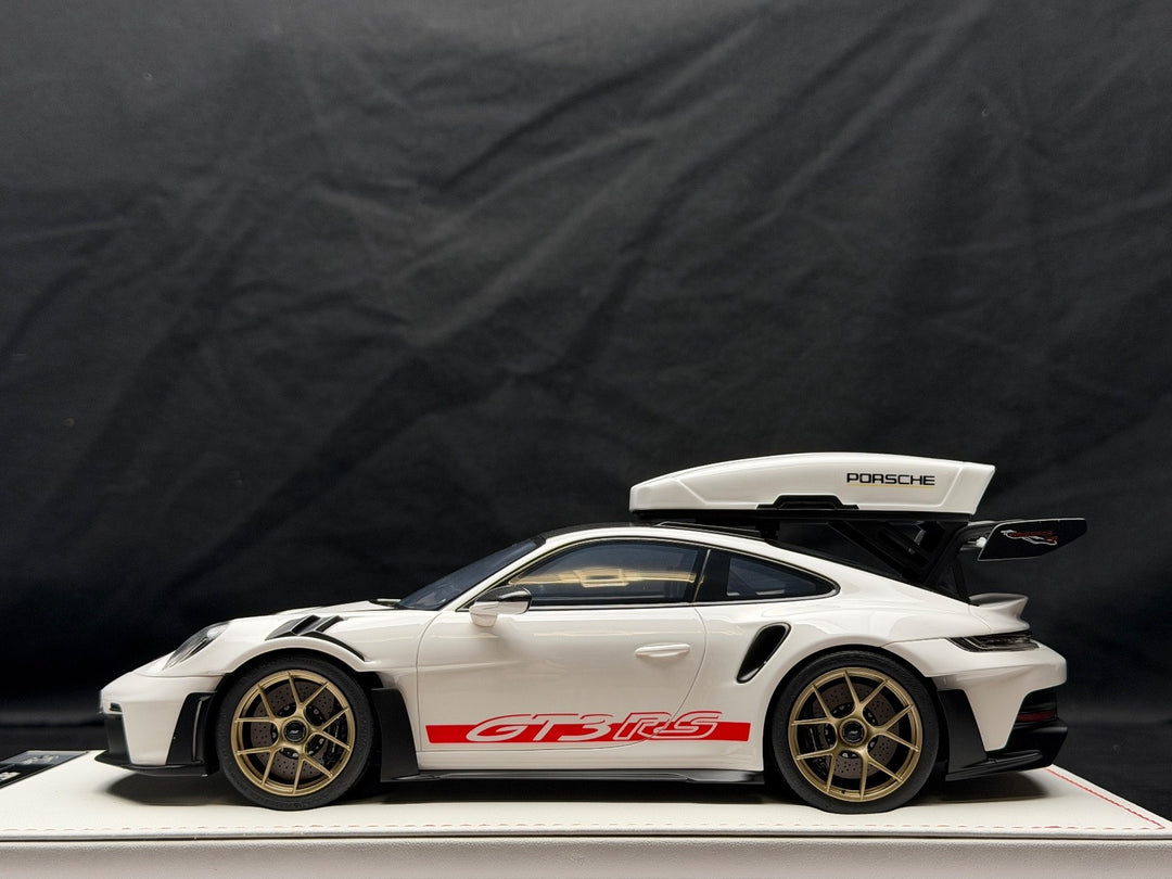 Porsche 911 GT3 RS w/ Roof Rack (White/ Red) [IVY Model] 1:18 scale