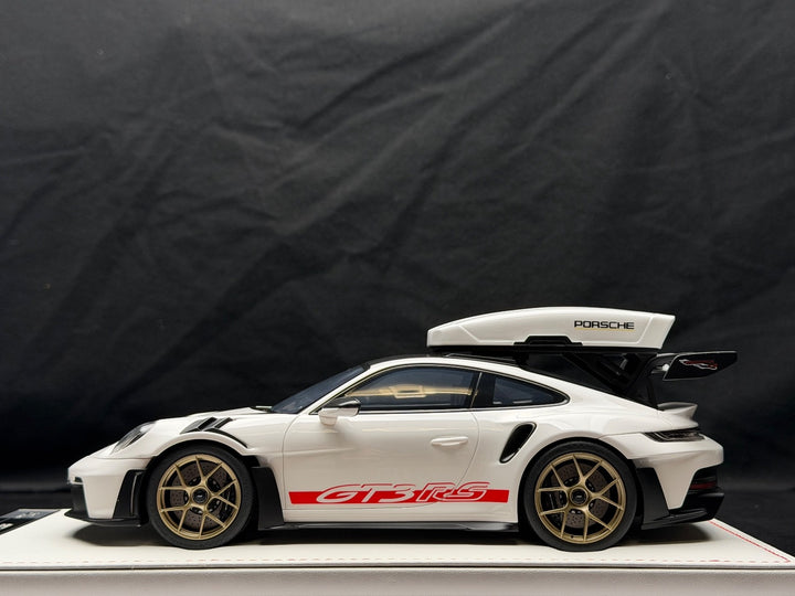 Porsche 911 GT3 RS w/ Roof Rack (White/ Red) [IVY Model] 1:18 scale
