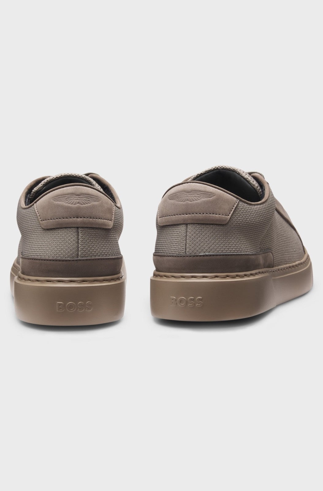 HUGO BOSS X ASTON MARTIN TRAINERS WITH LEATHER TRIMS (LIGHT GREY)- NEW EXCLUSIVE