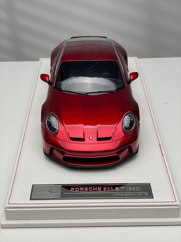 Porsche 911 S/T (Metallic Red/ Silver Rims) [Ivy Merit Model] 1/18 scale