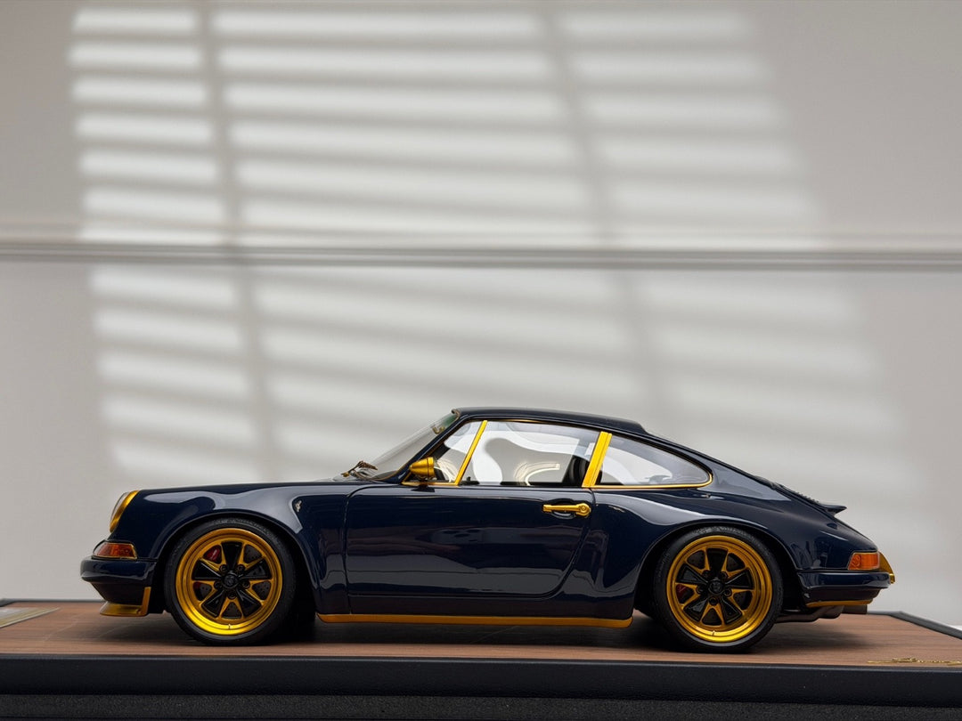 Porsche 911 Singer (Dark Blue/ Gold) [Timothy & Pierre] 1/18 scale