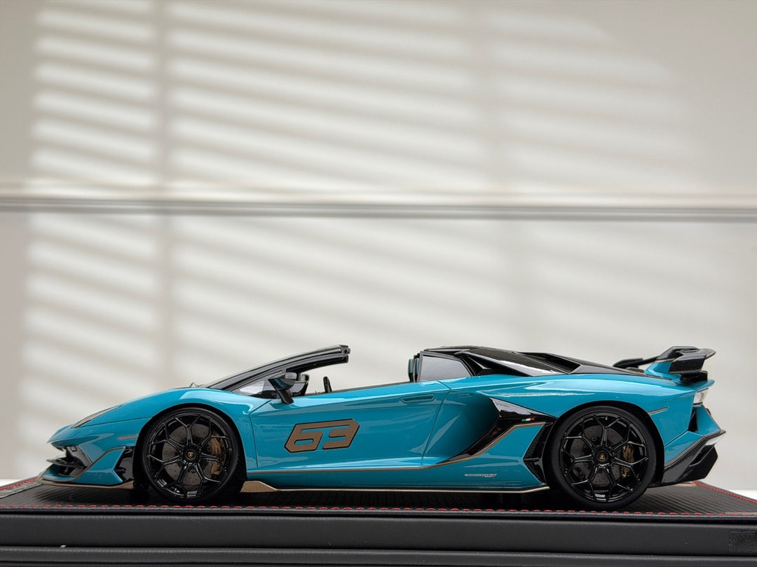Lamborghini Aventador SVJ Roadster (Blue #63) [MR Collection] 1/18 scale