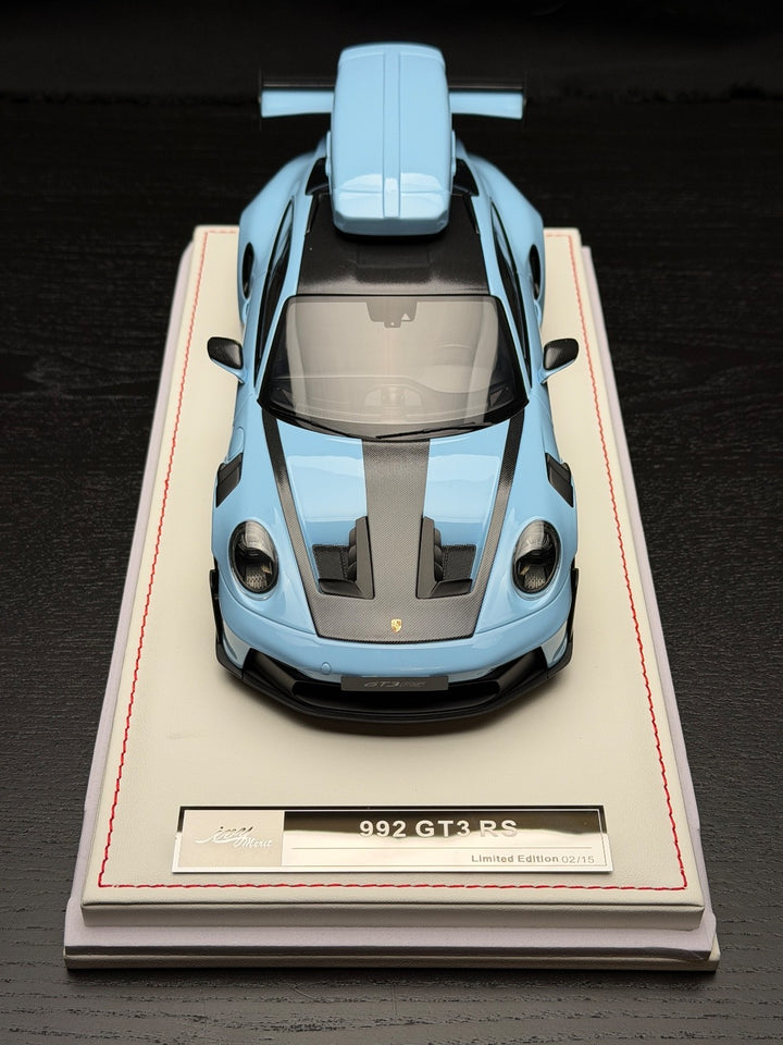 Porsche 911 GT3 RS w/ Roof Rack (Gulf Blue/ Black) [IVY Model] 1:18 scale