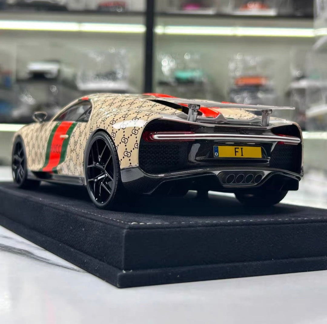 Bugatti Chiron Sport (Brown GUCCI Monogram) [Henson&Heaven] 1/18 scale
