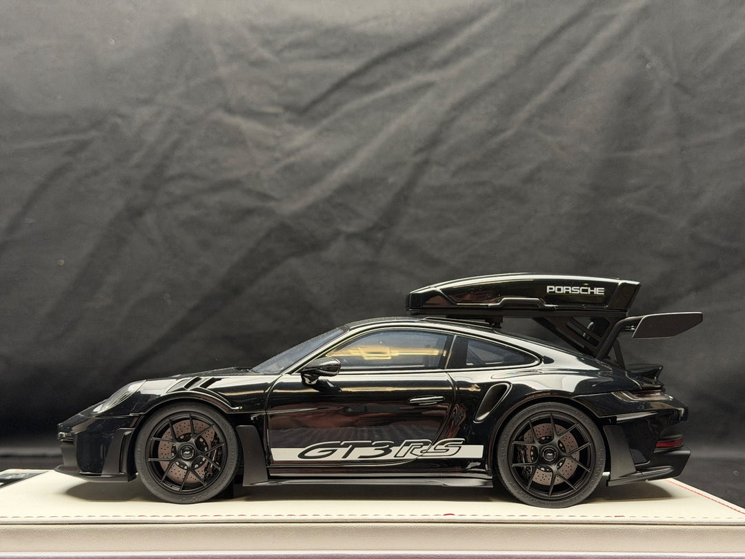 Porsche 911 GT3 RS w/ Roof Rack (Gloss Black/ White) [IVY Model] 1:18 scale