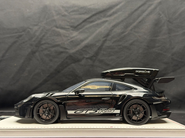 Porsche 911 GT3 RS w/ Roof Rack (Gloss Black/ White) [IVY Model] 1:18 scale