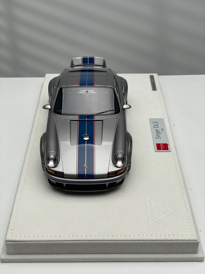 Porsche 911 Singer DLS (Silver/ Blue Stripes) [Make up Eidolon] 1/18 scale