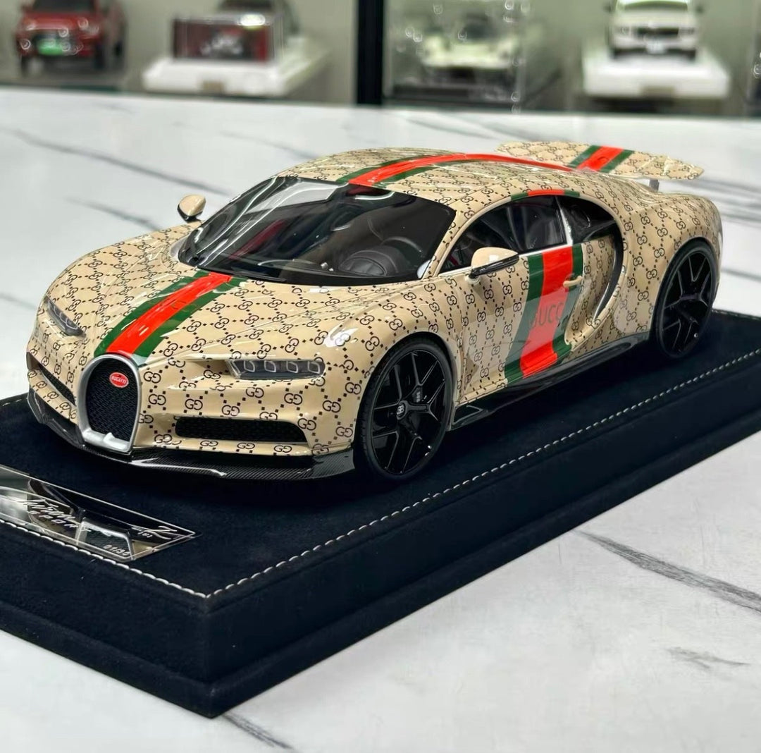 Bugatti Chiron Sport (Brown GUCCI Monogram) [Henson&Heaven] 1/18 scale