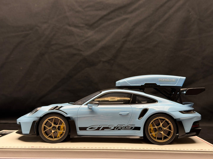 Porsche 911 GT3 RS w/ Roof Rack (Gulf Blue/ Black) [IVY Model] 1:18 scale
