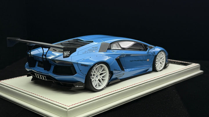 Lamborghini Aventador LBWK (Blue w/ White Rims) [Davis & Giovanni] 1:18 1 OF 1
