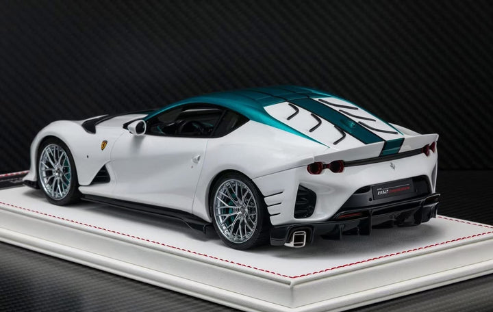 Ferrari 812 Competizione (White/ Turquoise Stripe) [Davis & Giovanni] 1:18 scale