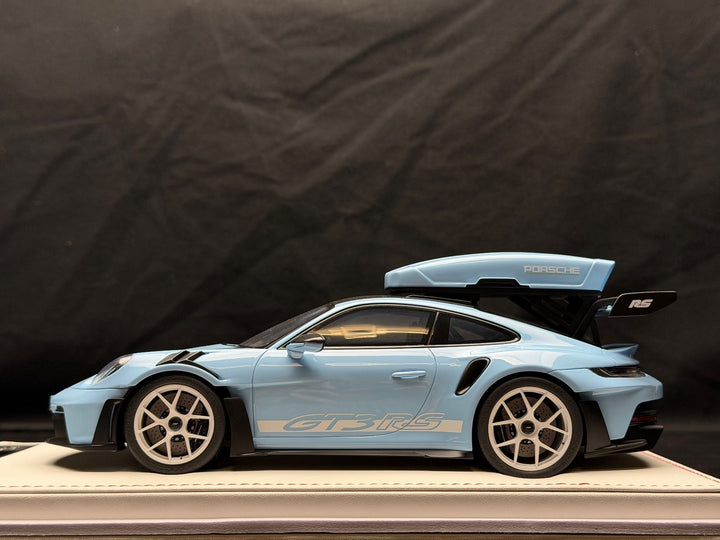 Porsche 911 GT3 RS w/ Roof Rack (Gulf Blue/ White) [IVY Model] 1:18 scale