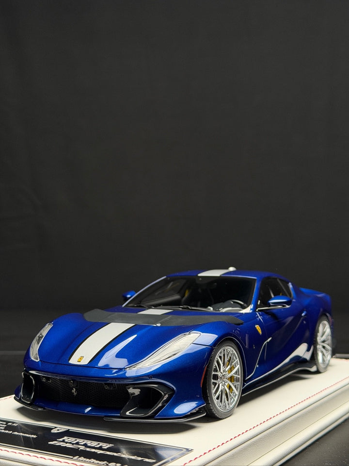 Ferrari 812 Competizione (Dark Blue/Silver Stripe) [Davis & Giovanni] 1:18 scale