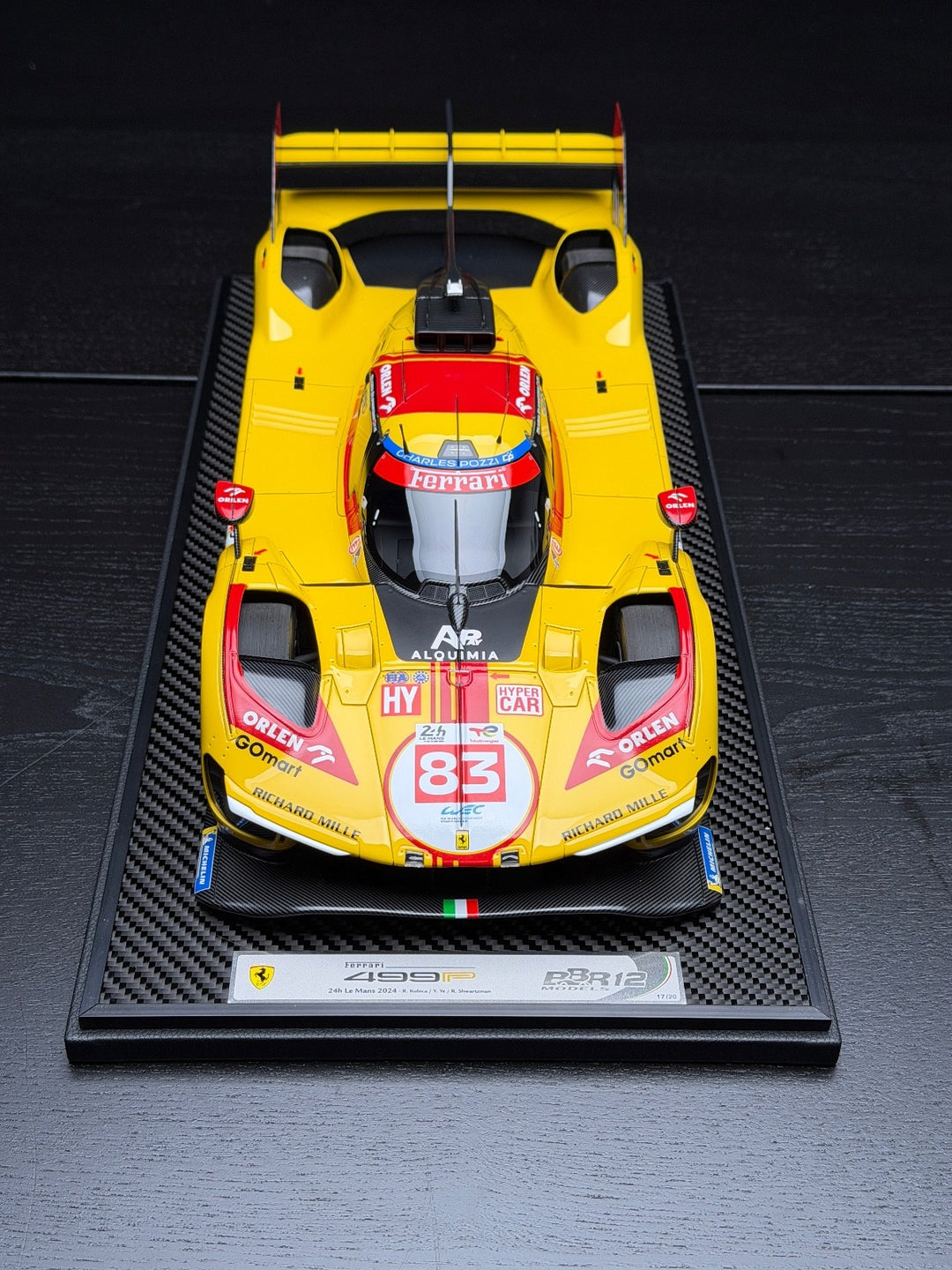 Ferrari 499P (24h Le Mans 2024 - Yellow) [BBR] 1:12 scale