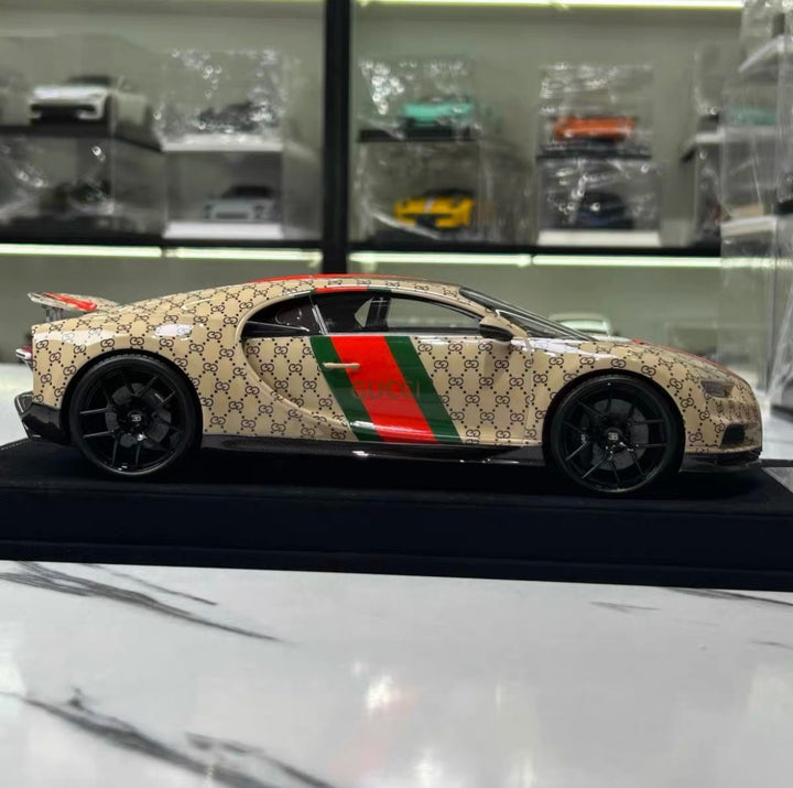 Bugatti Chiron Sport (Brown GUCCI Monogram) [Henson&Heaven] 1/18 scale