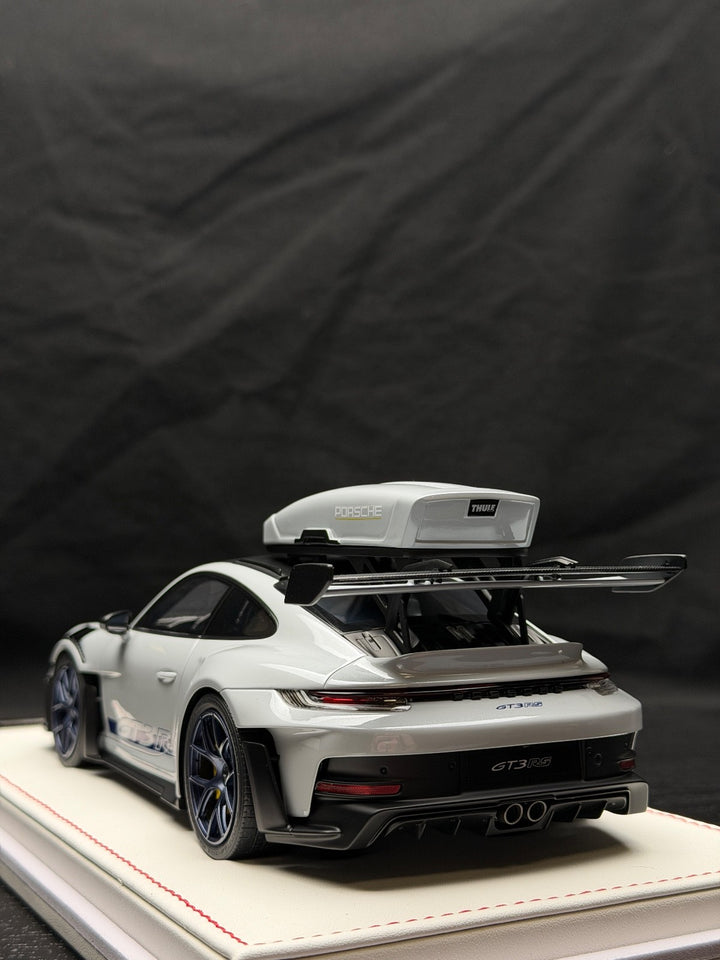 Porsche 911 GT3 RS w/ Roof Rack (Gray/ Blue) [IVY Model] 1:18 scale