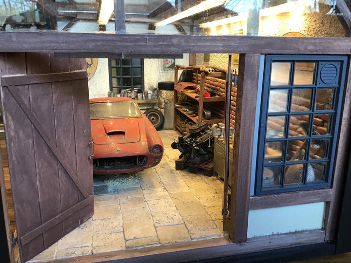 Ferrari 250 SWB Berlinetta - Barn Diorama (Hand Made) [1:18 scale]