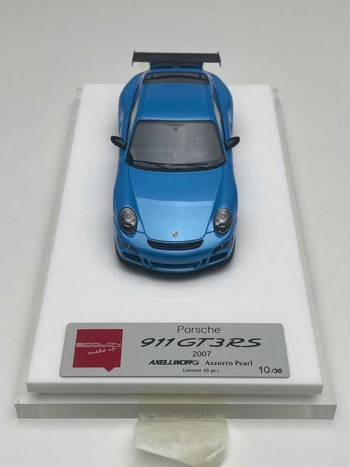 Porsche 911 GT3 RS (Azzurro Pearl AXELLWORKS) [Make Up] 1:43 scale