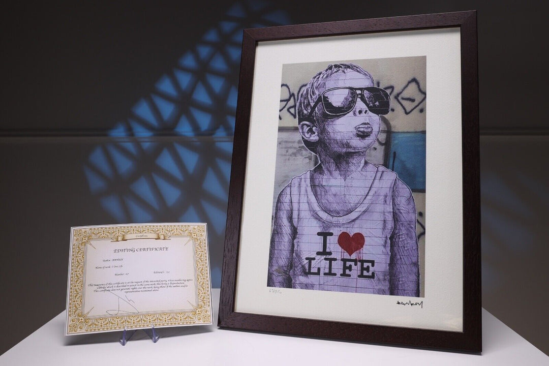 Banksy - "I Love Life" Signed Litograph #67 of 150