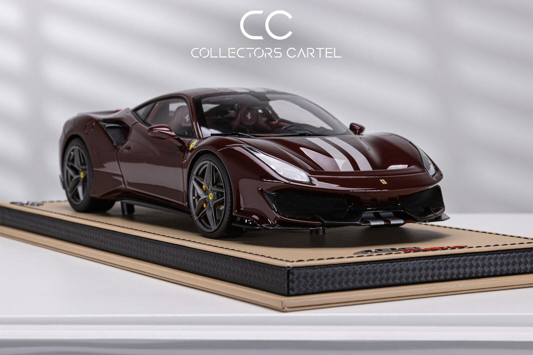 Ferrari 488 Pista (Dark Red / SIGNED) [MR Collection] 1/18 scale