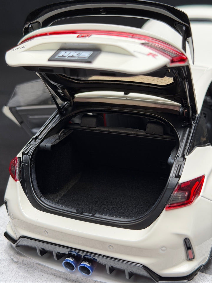 Honda Civic Type R HKS (White) [Motorhelix] 1/18 scale