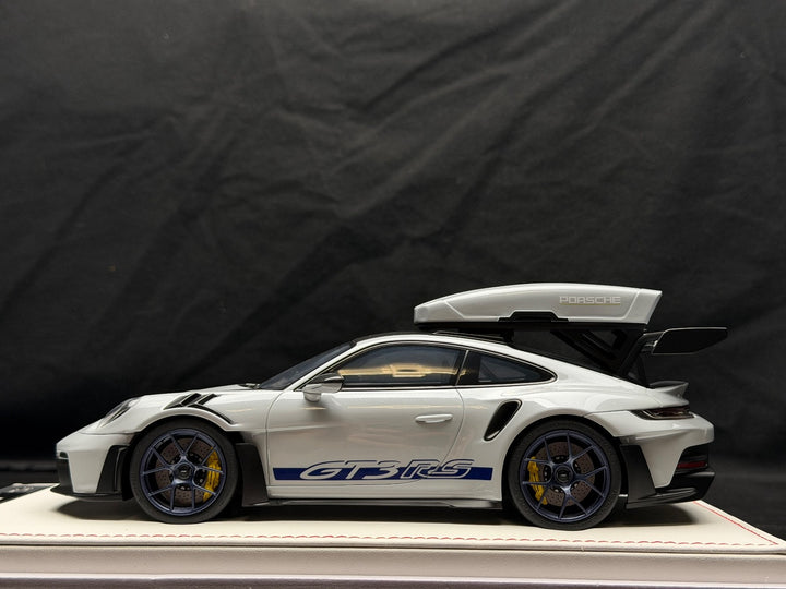 Porsche 911 GT3 RS w/ Roof Rack (Gray/ Blue) [IVY Model] 1:18 scale