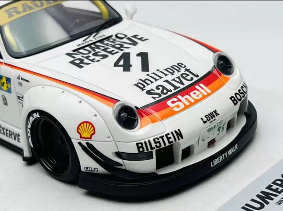 Porsche 911 993 RWB (Numero Reserve 41 White) [FuelMe Model] 1/18 scale