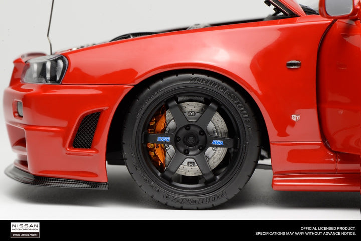 Nissan R34 Skyline GT-R (Red) [Motorhelix] 1/18 scale
