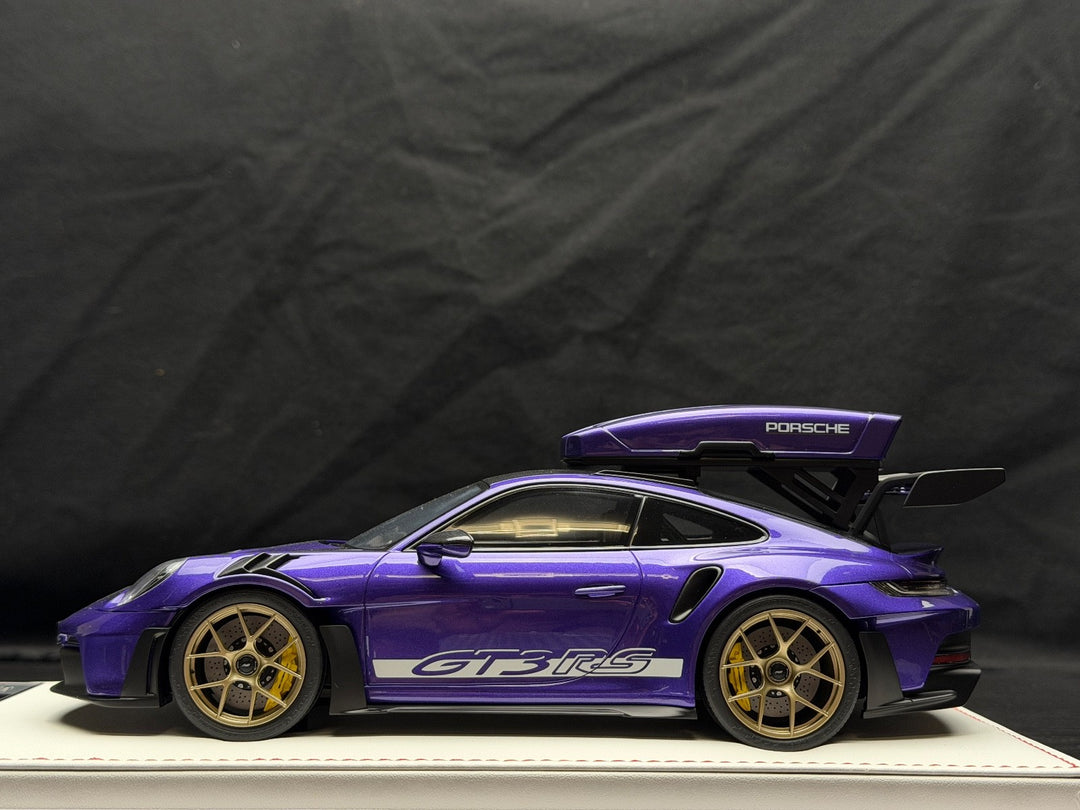 Porsche 911 GT3 RS w/ Roof Rack (Purple/ White) [IVY Model] 1:18 scale