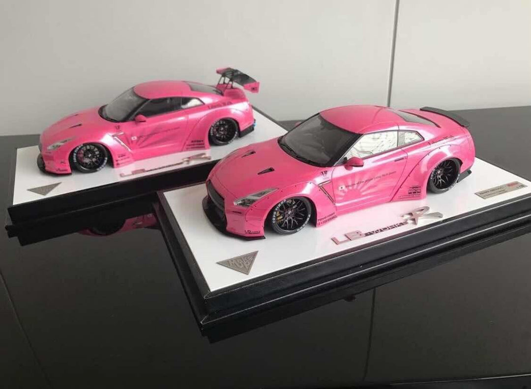 Nissan GTR LBWK (Pink) [Make up] 1/18 scale - 2 Car SET