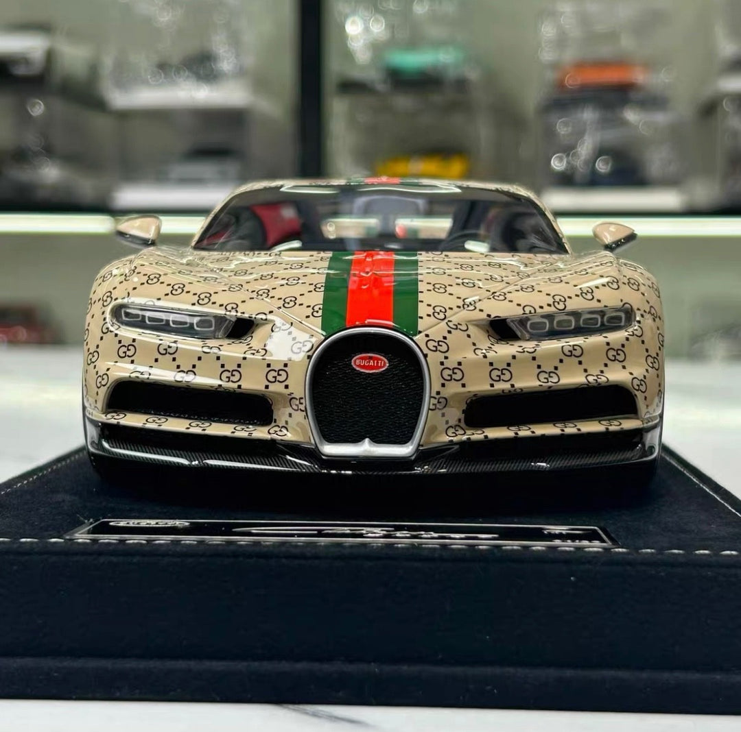 Bugatti Chiron Sport (Brown GUCCI Monogram) [Henson&Heaven] 1/18 scale