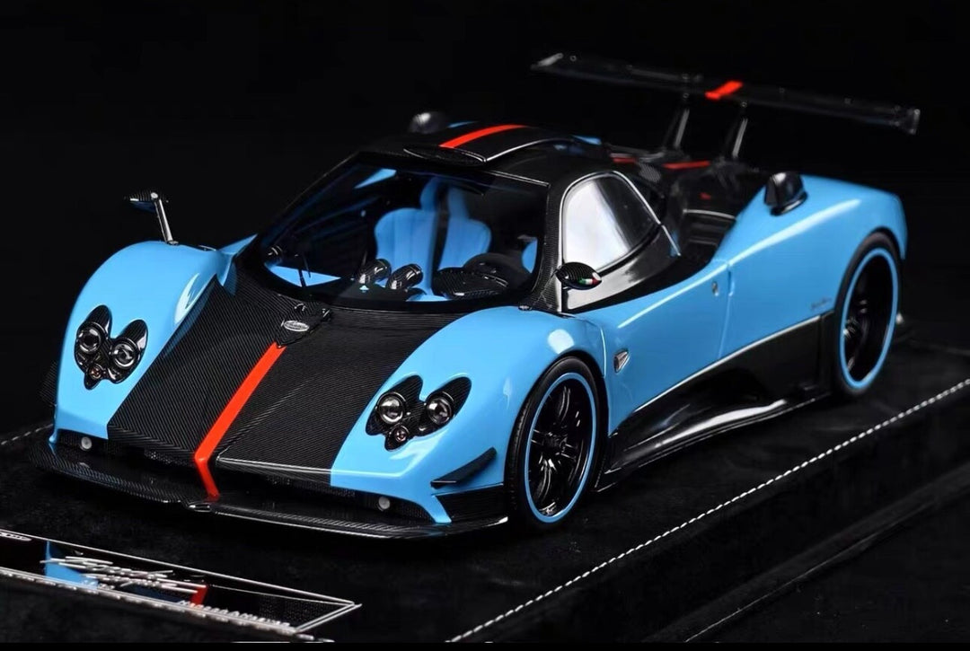 Pagani Zonda Cinque (Baby Blue/ Carbon) [Henson & Heaven] 1/18 scale