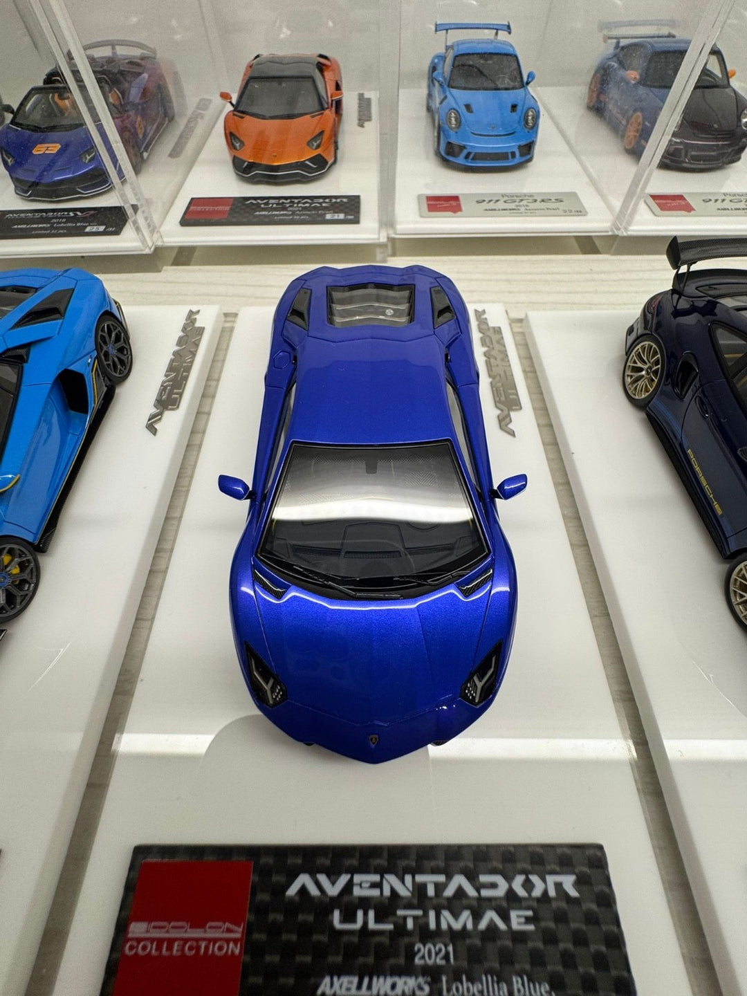 Lamborghini Aventador Ultimae (Lobellia Blue) [Make-Up AXELLWORKS] 1:43 scale