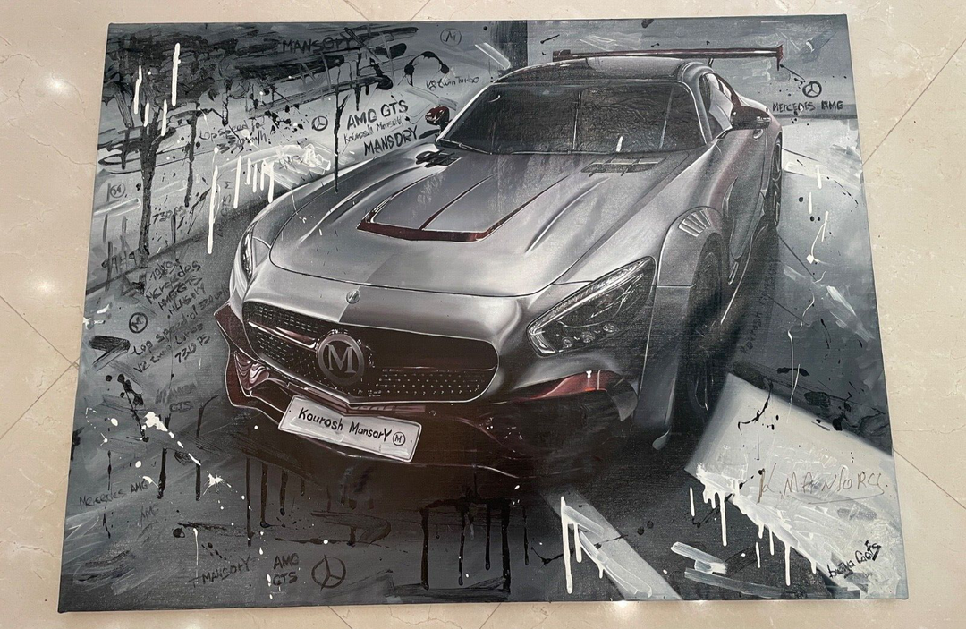 "Mercedes AMG GTS Mansory" By Bratya Gafs -Hand painted on Canvas (Signed)