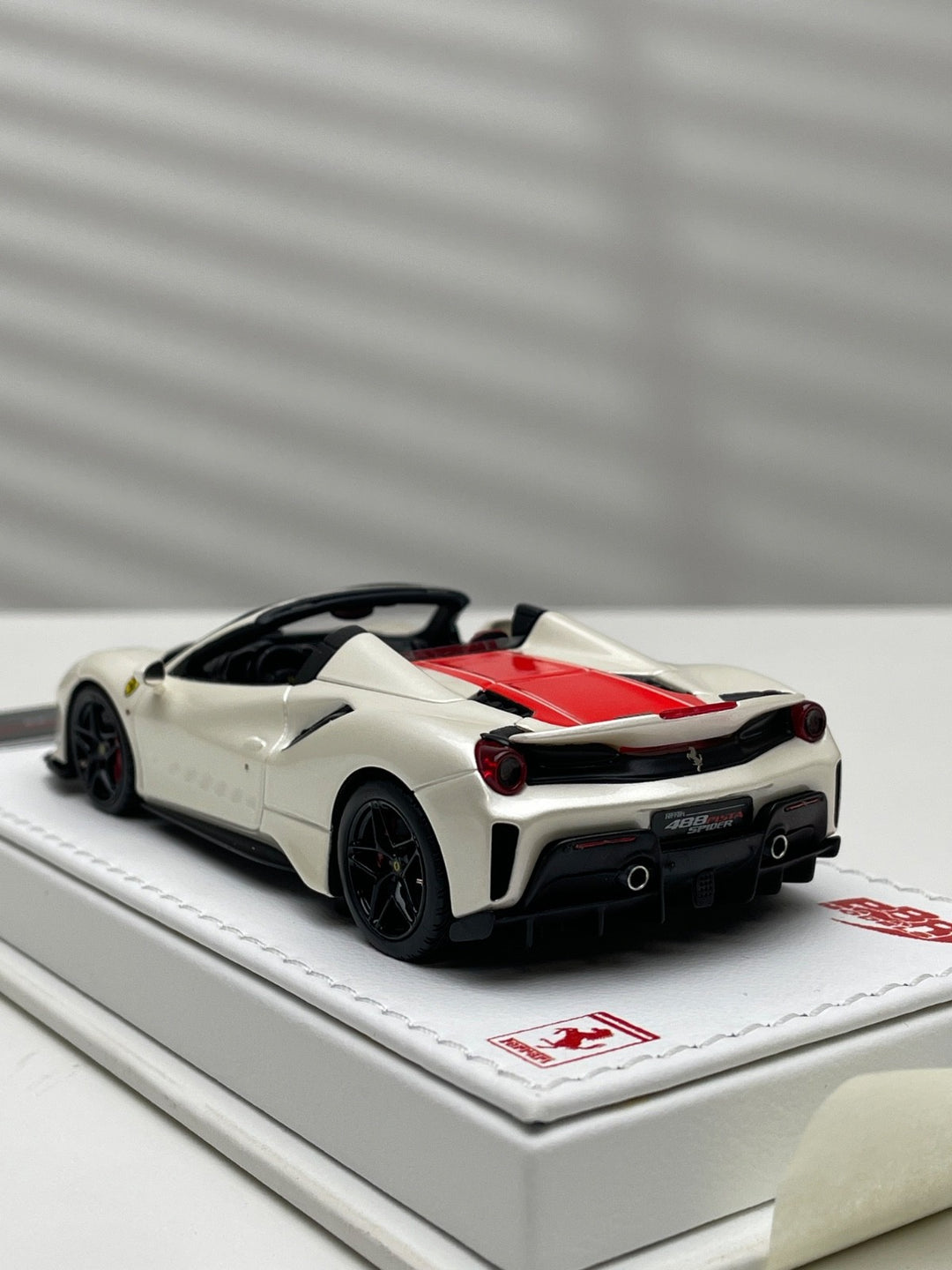 Ferrari 488 Pista Spider (White/ Red Stripe) [BBR] 1:43 scale