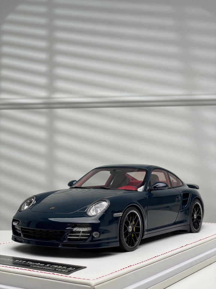 Porsche 997.2 911 Turbo S (Dark Blue/ Red Interior) [IVY Merit Model] 1/18 scale