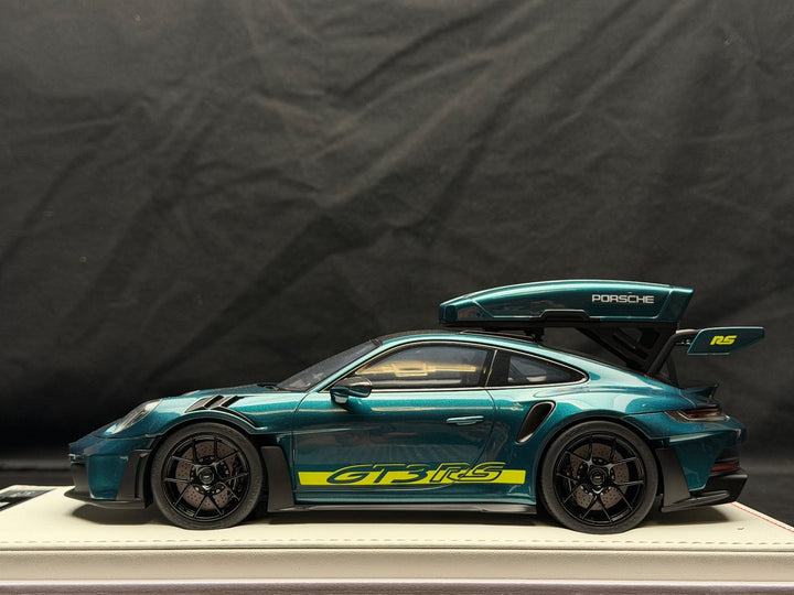 Porsche 911 GT3 RS w/ Roof Rack (Racing Green/ Yellow) [IVY Model] 1:18 scale
