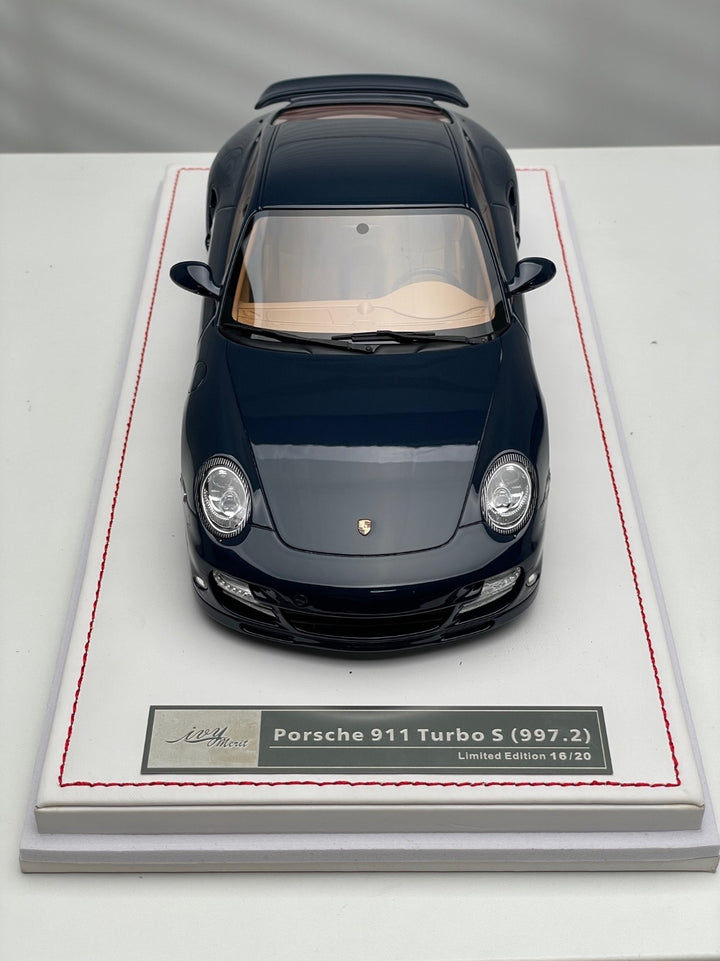 Porsche 997.2 911 Turbo S (Dark Blue/ Brown Int) [IVY Merit Model] 1/18 scale