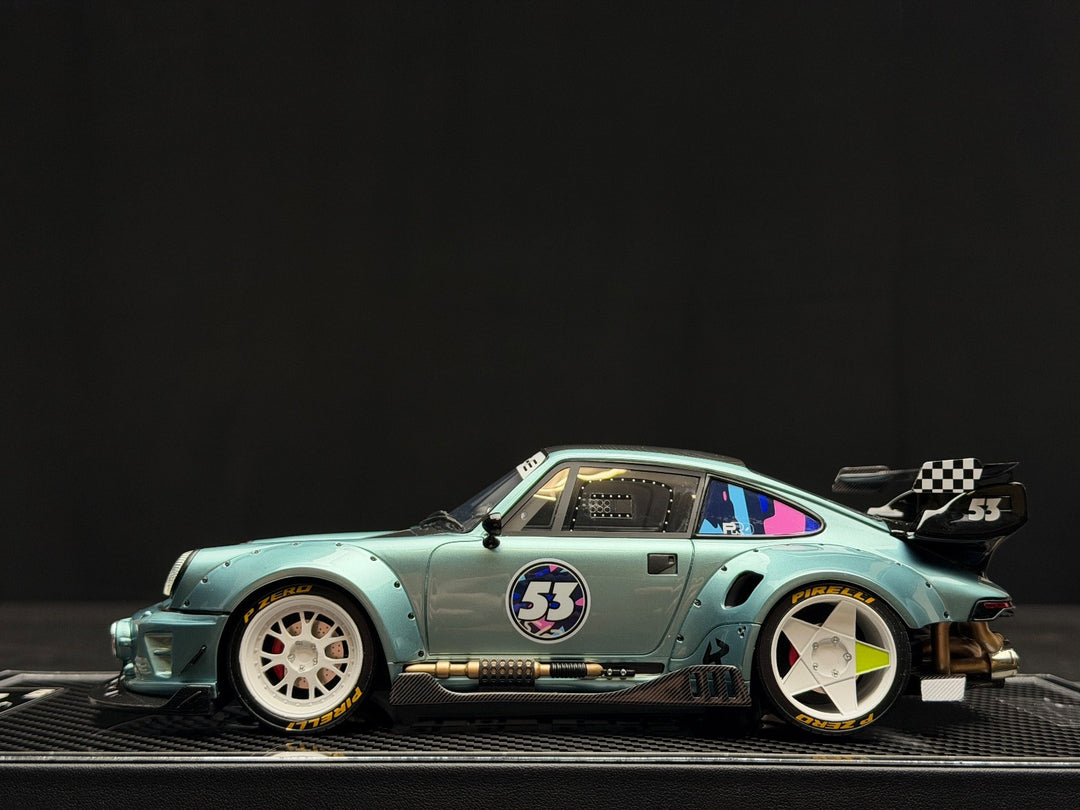 Porsche Carrera RWB 964 Modified Version (Ice Blue) [MCM] 1/18 scale