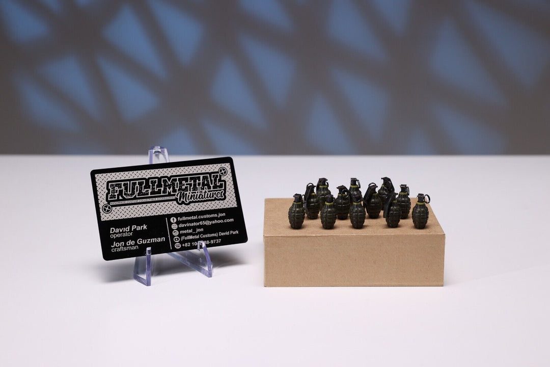 12 Full Metal Prop Grenades - By: FullMetalCustoms [1:6 scale] RARE