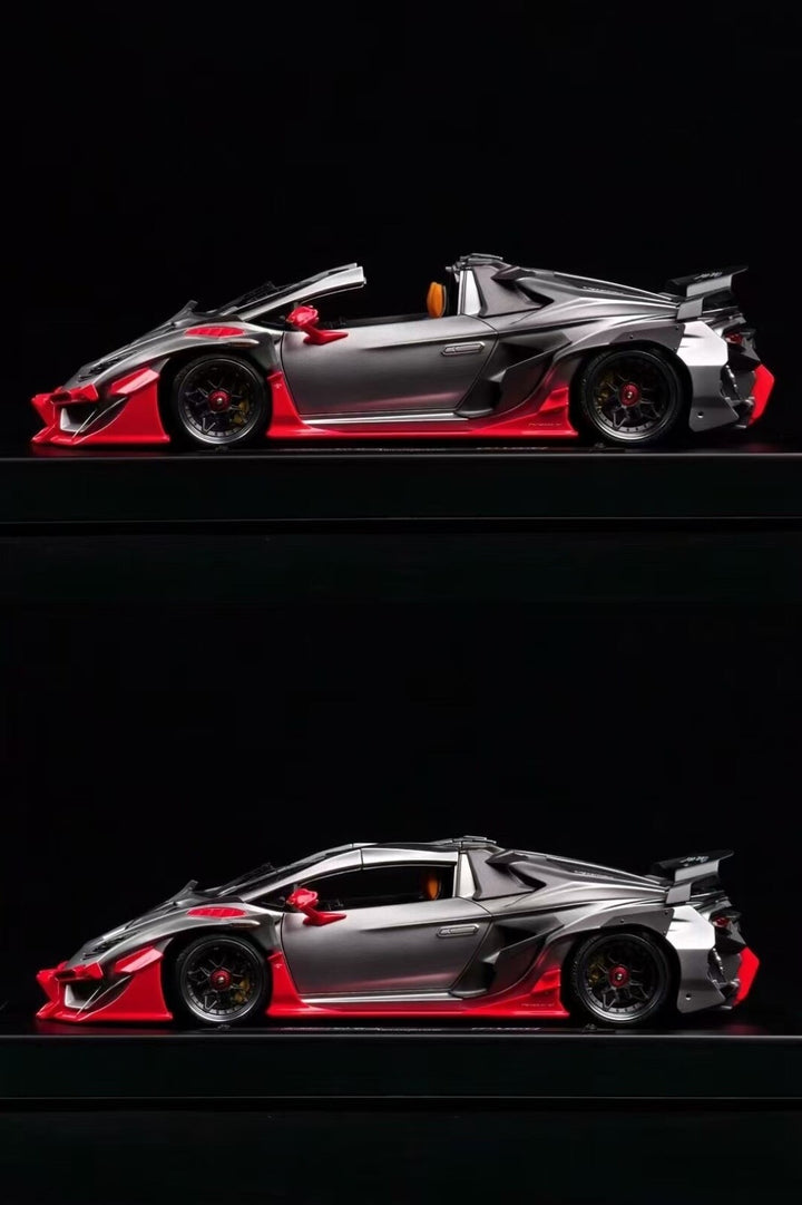 Lamborghini Huracan Awakenup-P61 Roadster (Silver/ Red)[DreamWalkers] 1/18 scale