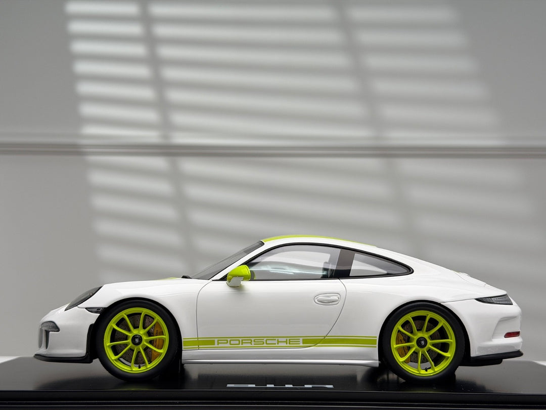 Porsche 911 R (White/ Yellow Stripes) [Spark] 1:18 scale