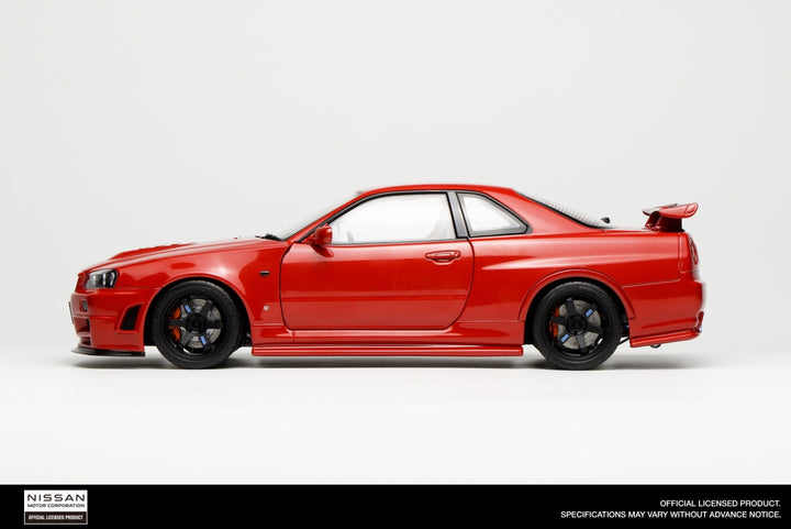 Nissan R34 Skyline GT-R (Red) [Motorhelix] 1/18 scale