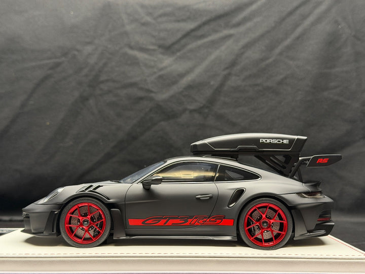 Porsche 911 GT3 RS w/ Roof Rack (Matte Black/ Red) [IVY Model] 1:18 scale