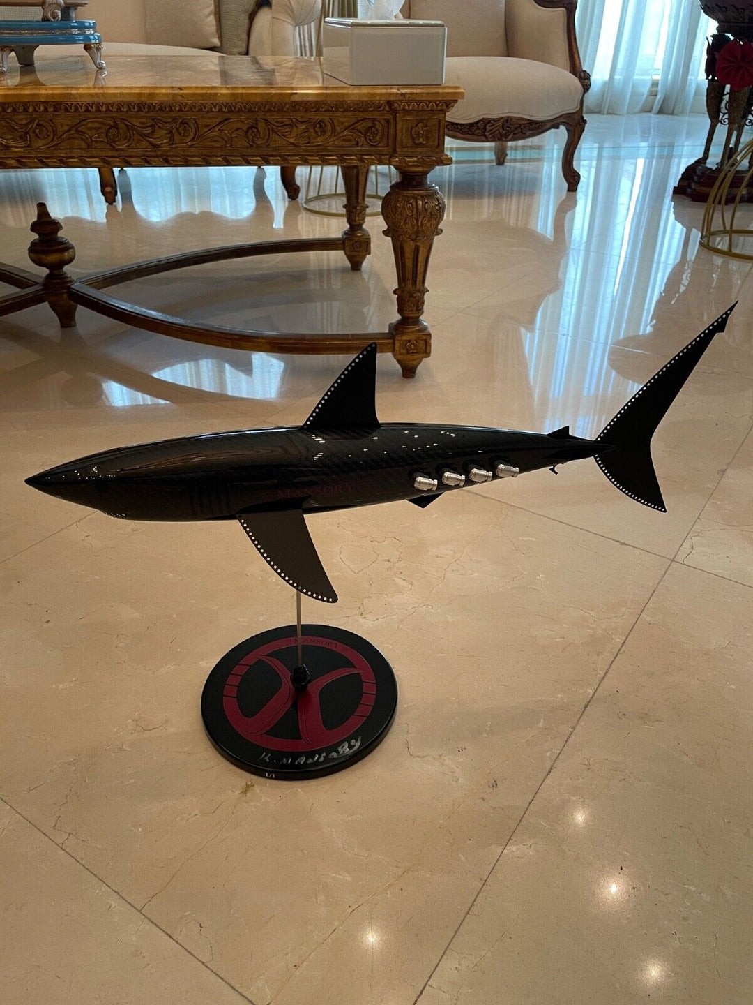 Mansory Carbon Fiber Shark Art Sculpture by: Alastair Gibson (Signed)