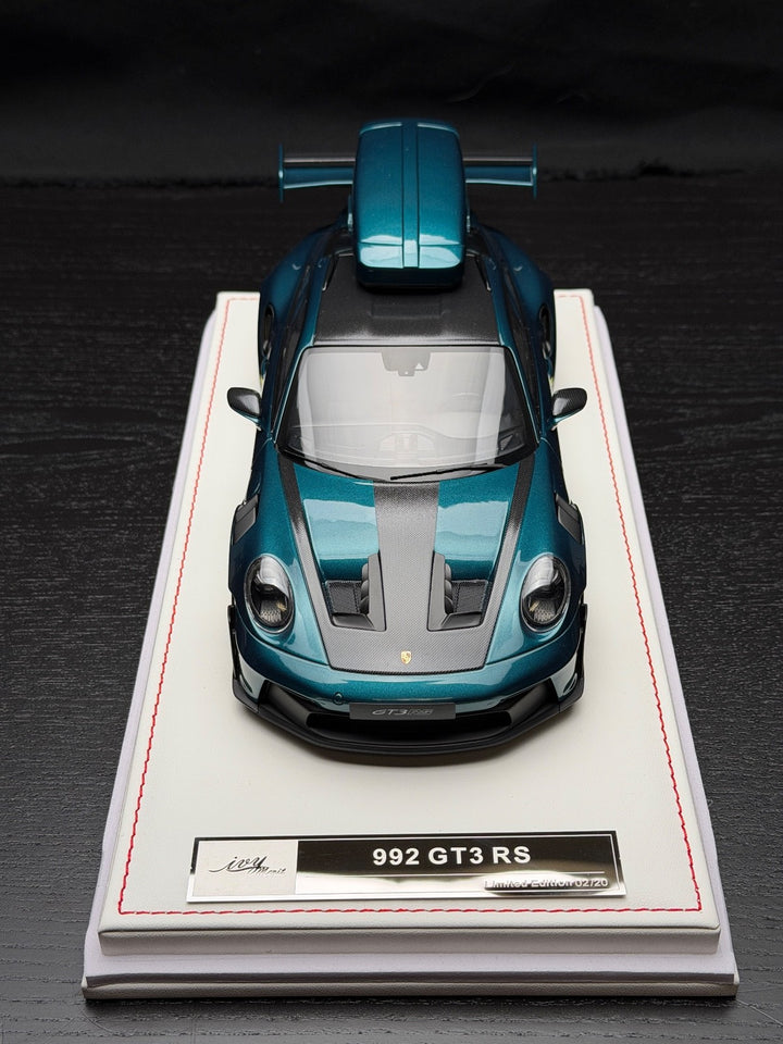 Porsche 911 GT3 RS w/ Roof Rack (Racing Green/ Yellow) [IVY Model] 1:18 scale