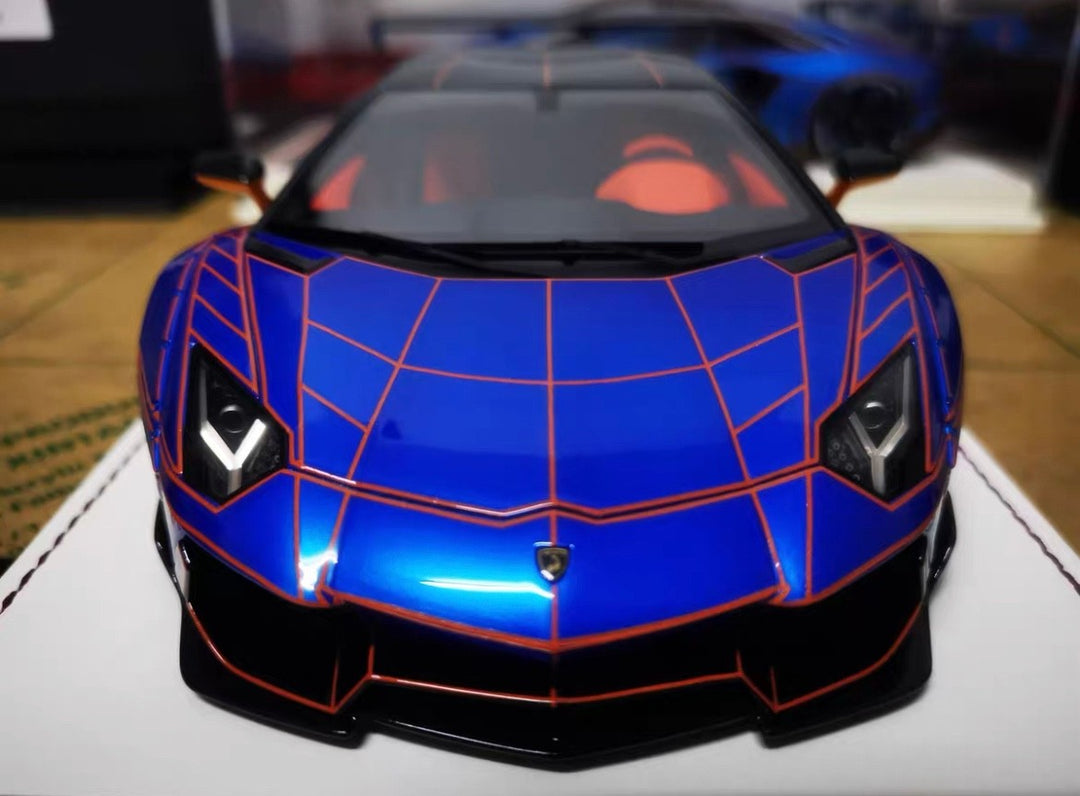 Lamborghini Aventador LBWK (Blue/ Orange TRON) [Davis & Giovanni] 1:18 scale