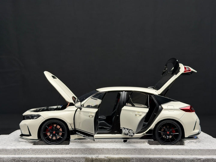 Honda Civic Type R HKS (White) [Motorhelix] 1/18 scale