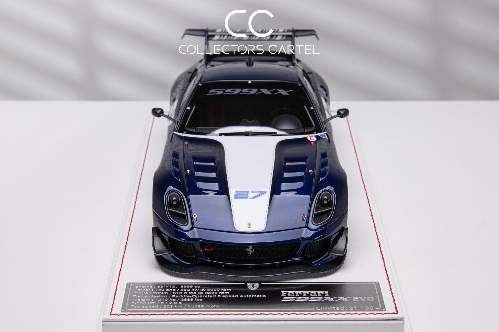Ferrari 599XX EVO (Blue/White 27) [Davis & Giovanni] 1/18 scale